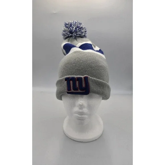 New York Giants Hat Beanie One Size Gray Knit Pom NFL Football - Picture 5 of 6